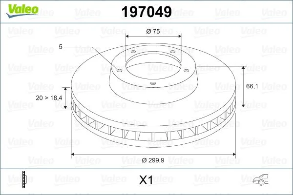 Гальмівний диск VALEO 197049