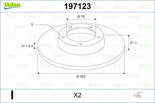 Гальмівний диск VALEO 197123