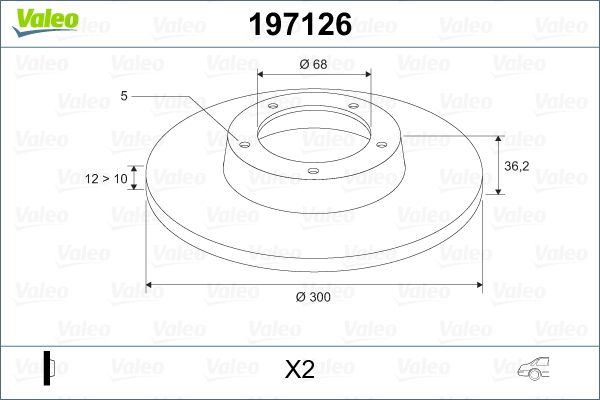 Гальмівний диск VALEO 197126