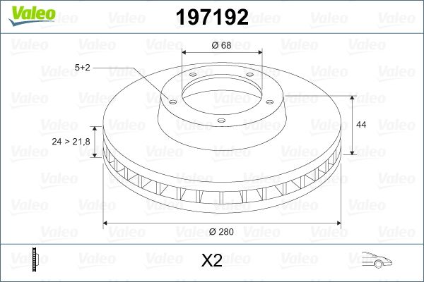 Stabdžių diskas VALEO 197192