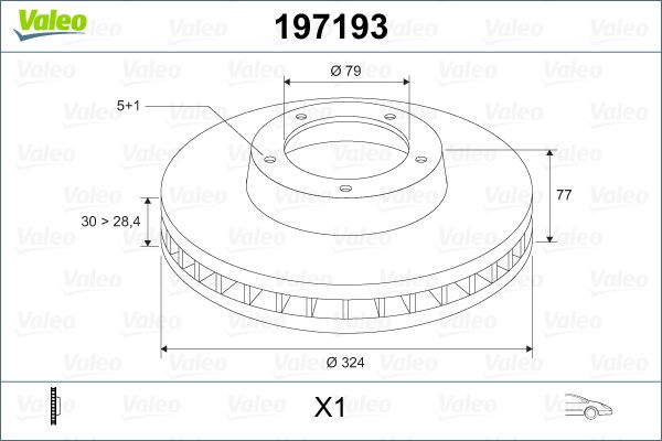 Гальмівний диск VALEO 197193