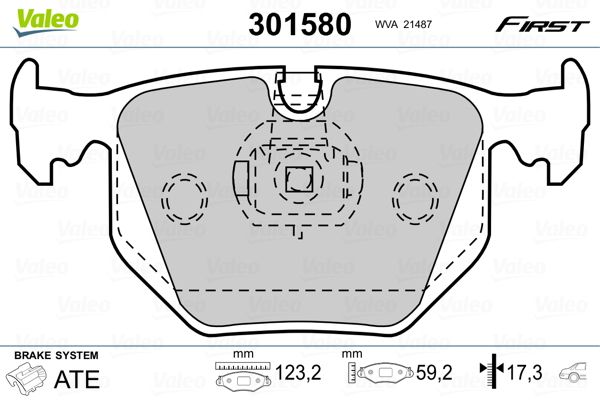 Brake Pad Set, disc brake VALEO 301580