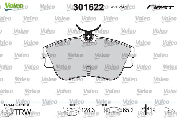 Brake Pad Set, disc brake VALEO 301622