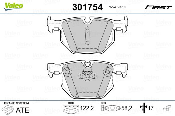 Brake Pad Set, disc brake VALEO 301754