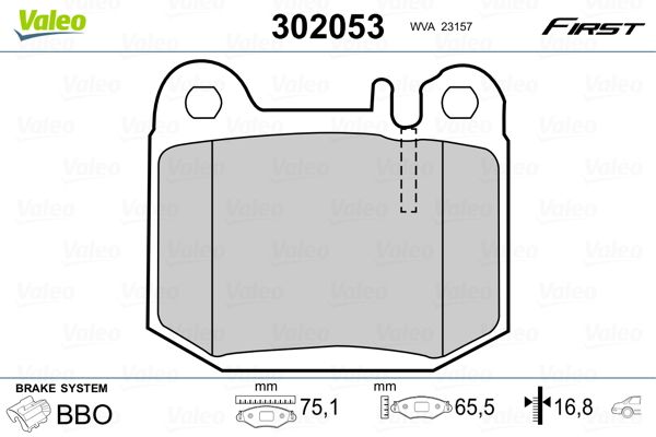 Brake Pad Set, disc brake VALEO 302053