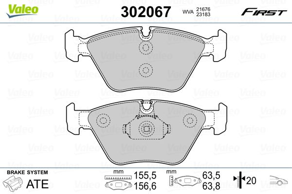 Brake Pad Set, disc brake VALEO 302067