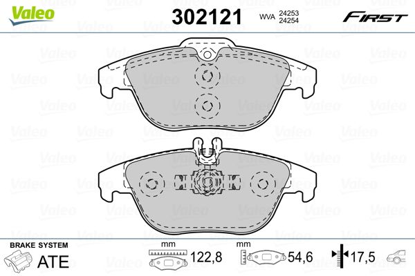 Brake Pad Set, disc brake VALEO 302121