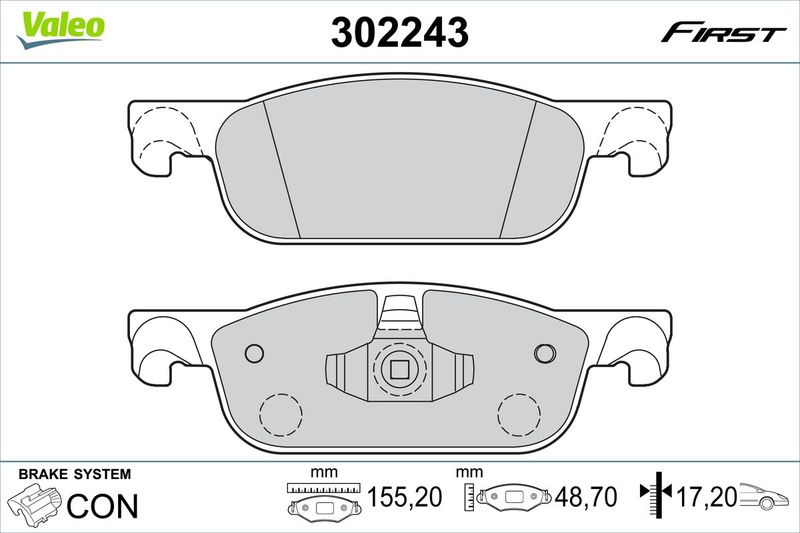 Brake Pad Set, disc brake VALEO 302243