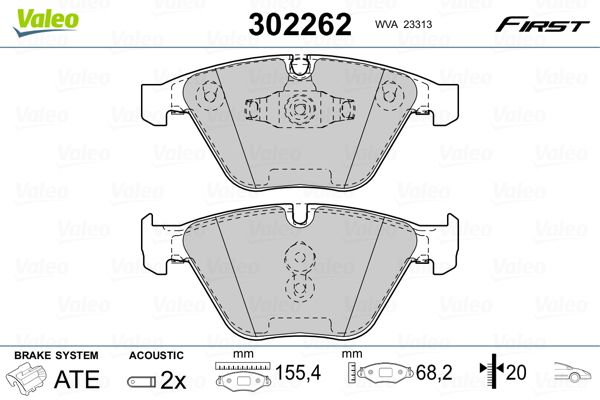 Brake Pad Set, disc brake VALEO 302262