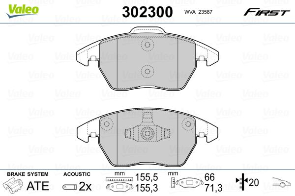 Brake Pad Set, disc brake VALEO 302300