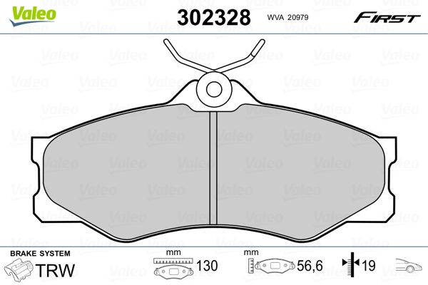 Brake Pad Set, disc brake VALEO 302328