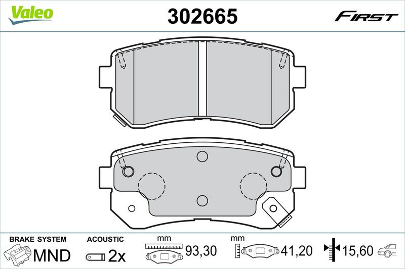 Brake Pad Set, disc brake VALEO 302665