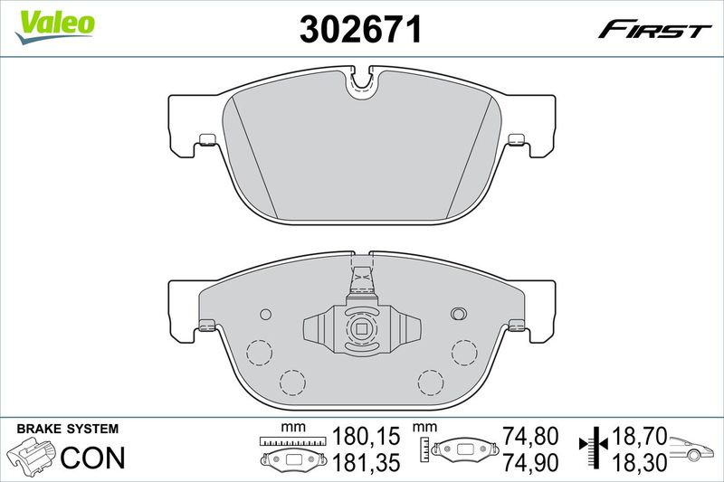 Brake Pad Set, disc brake VALEO 302671