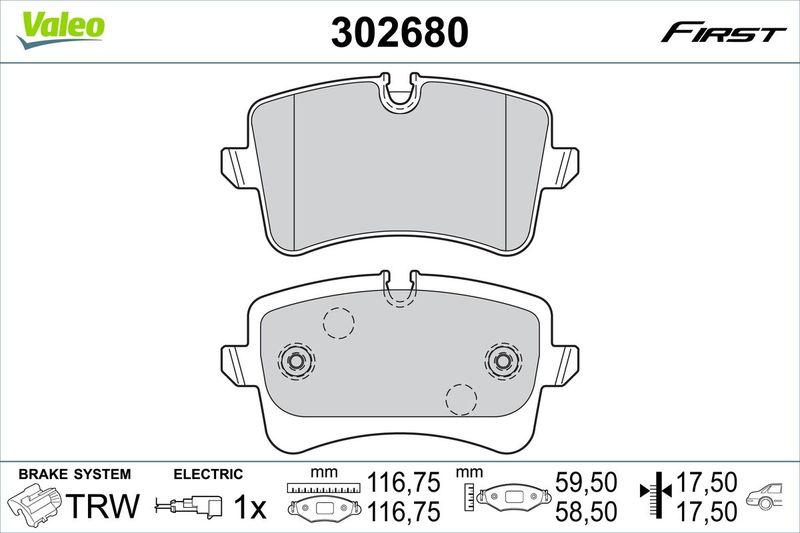 Brake Pad Set, disc brake VALEO 302680