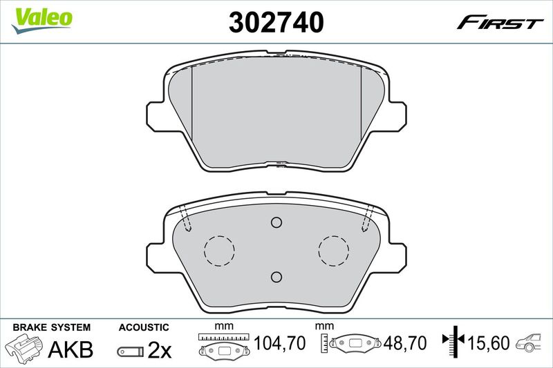 Brake Pad Set, disc brake VALEO 302740