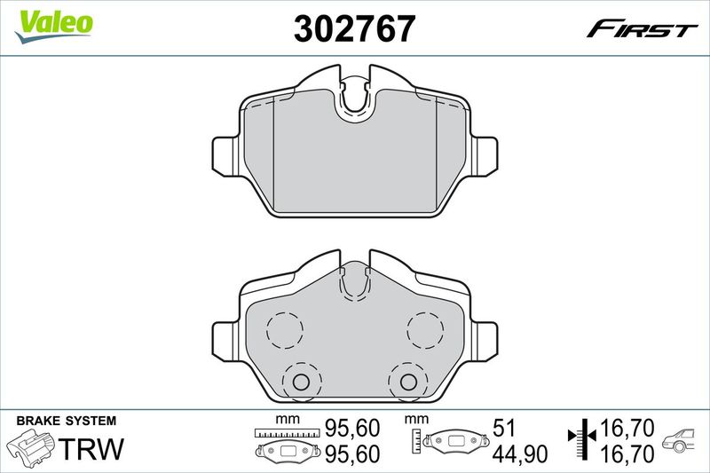 Brake Pad Set, disc brake VALEO 302767