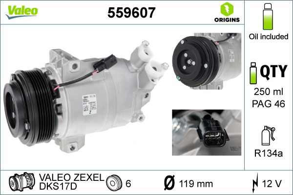 Compressor, air conditioning VALEO 559607