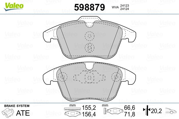 Brake Pad Set, disc brake VALEO 598879