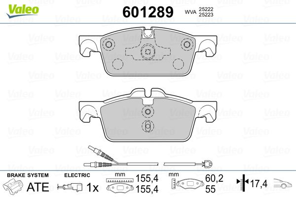 Brake Pad Set, disc brake VALEO 601289