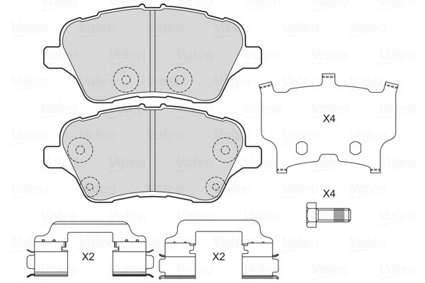 Brake Pad Set, disc brake VALEO 601703