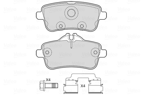 Brake Pad Set, disc brake VALEO 601734