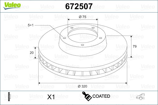 Гальмівний диск VALEO 672507