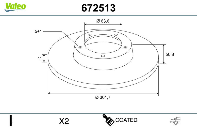 Brake Disc VALEO 672513