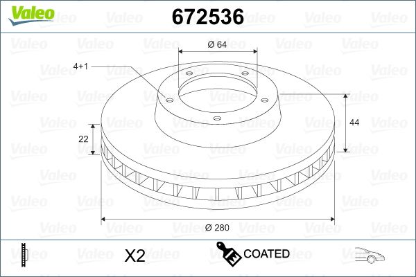 Brake Disc VALEO 672536