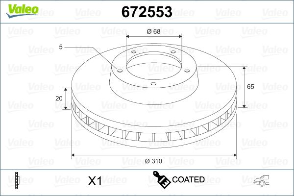 Brake Disc VALEO 672553