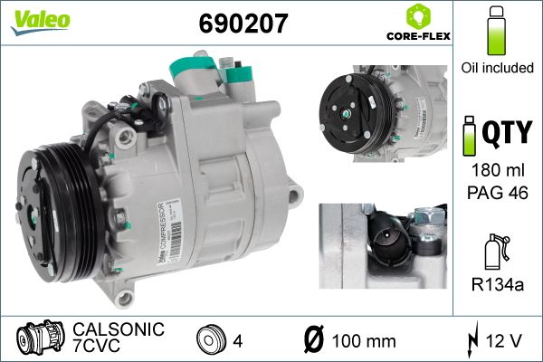 Compressor, air conditioning VALEO 690207