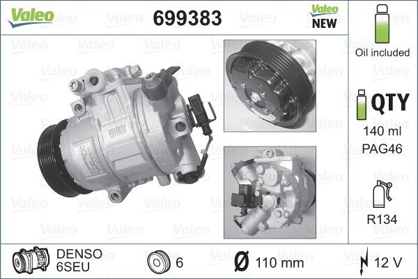 Compressor, air conditioning VALEO 699383