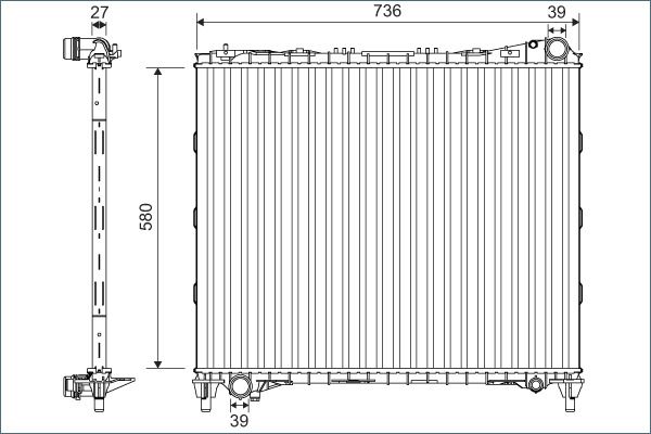 Radiator, engine cooling VALEO 701127