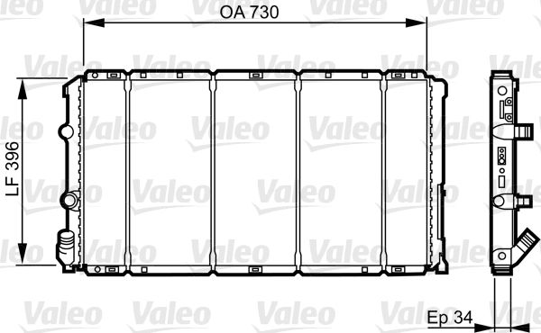 Radiator, engine cooling VALEO 732050