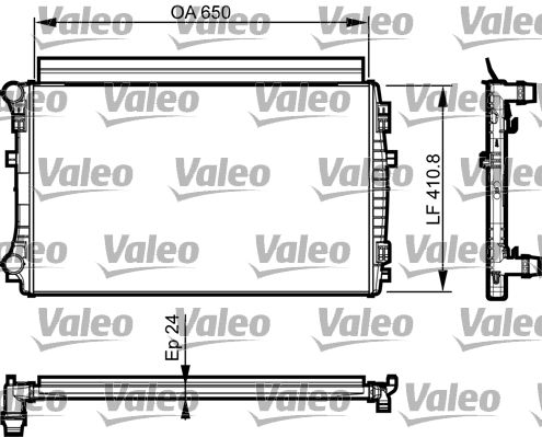 Радіатор, система охолодження двигуна VALEO 735558