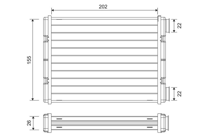Теплообмінник, система опалення салону VALEO 811636