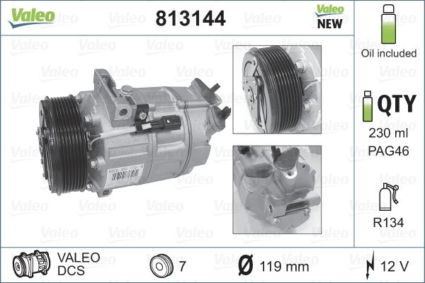 Compressor, air conditioning VALEO 813144