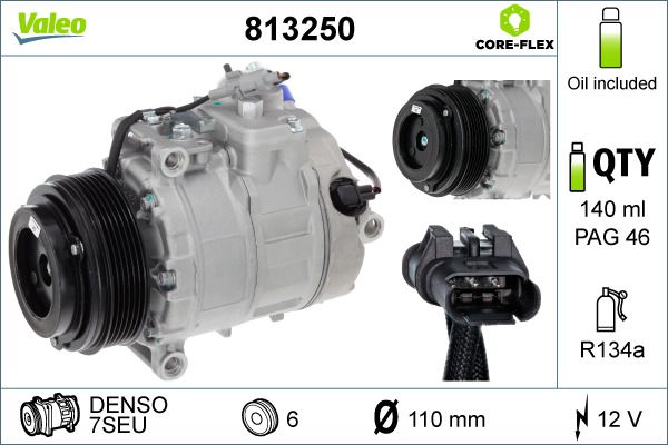 Compressor, air conditioning VALEO 813250