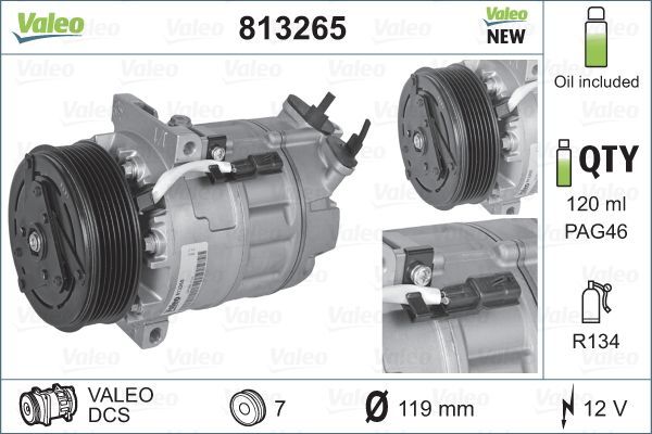 Compressor, air conditioning VALEO 813265