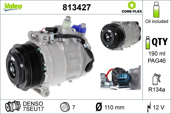 Compressor, air conditioning VALEO 813427