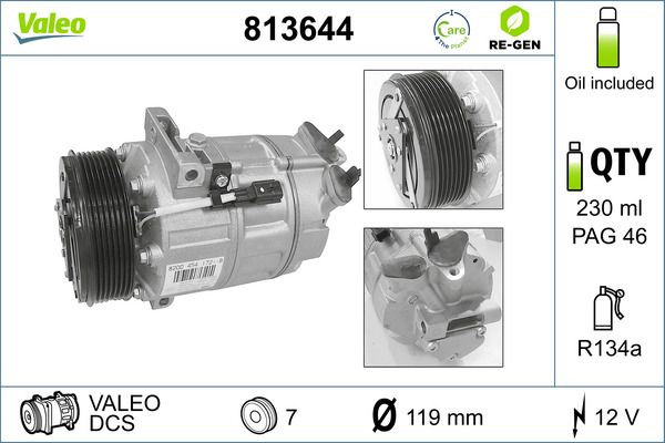 Compressor, air conditioning VALEO 813644