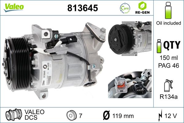 Compressor, air conditioning VALEO 813645