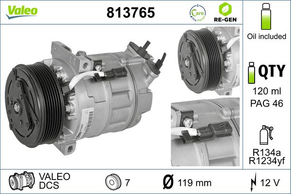 Compressor, air conditioning VALEO 813765