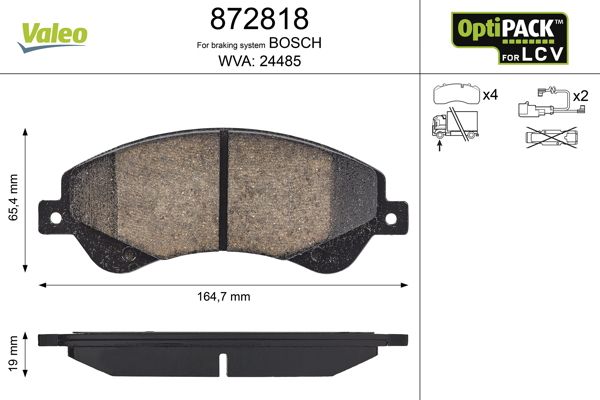 Brake Pad Set, disc brake VALEO 872818