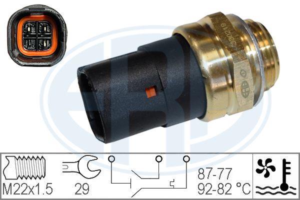 Temperatūros jungiklis, radiatoriaus ventiliatorius ERA 330219