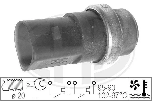 Temperatūros jungiklis, radiatoriaus ventiliatorius ERA 330231