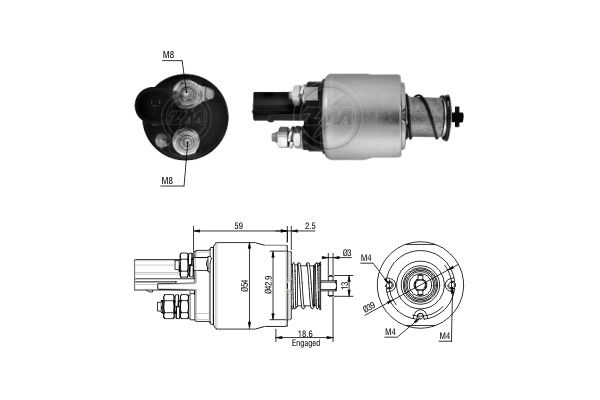 Solenoidinis jungiklis, starteris ERA ZM1498