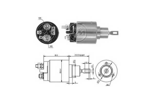 Solenoidinis jungiklis, starteris ERA ZM1573