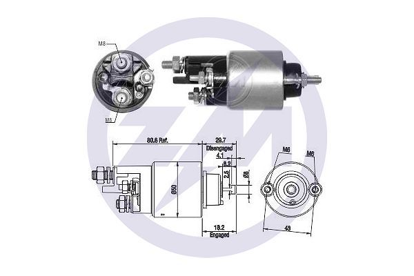 Solenoid Switch, starter ERA ZM2708