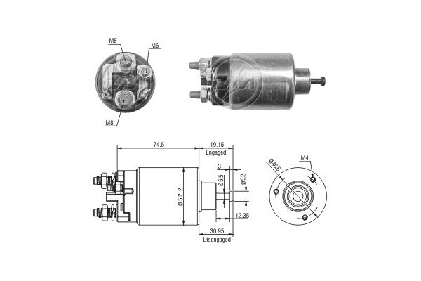 Solenoidinis jungiklis, starteris ERA ZM2860