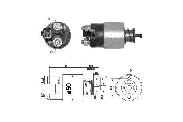 Solenoidinis jungiklis, starteris ERA ZM2995